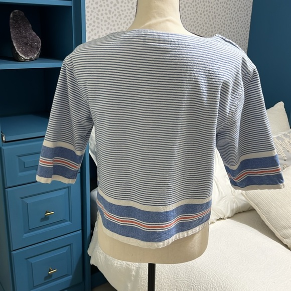 Maeve Anthropologie blue/orange sailor top - Picture 6 of 8